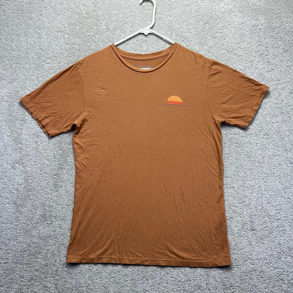 Mollusk T-Shirt Mens M Orange Brown Sunset Graphic Cotton Made in California